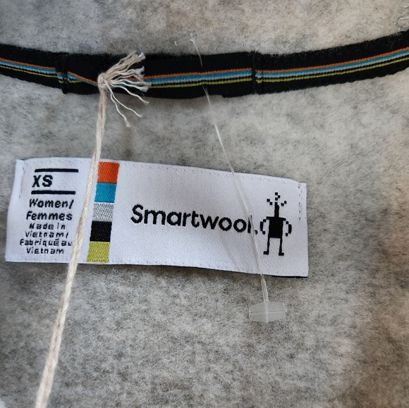 Smartwool zip up hooded sweater cream/grey womens size xs - Picture 6 of 9